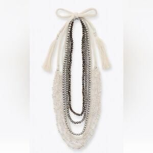 Zara Silver and White Beaded Necklace